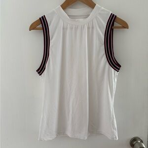 Varley White Sleeveless Top with Striped Accents Size S